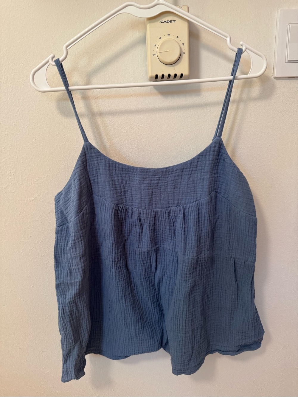 fun 2 fun Blue Gauze Spaghetti Strap Tank